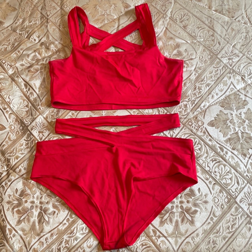 PLUS Red Swimsuit Set
